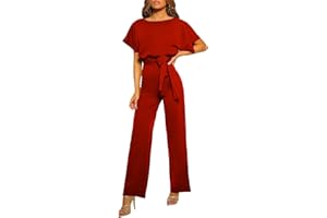 amropi Monopezzi e Tutine da Donna Tuta Lungo a Gamba Larga Pantaloni Elegante Jumpsuit
