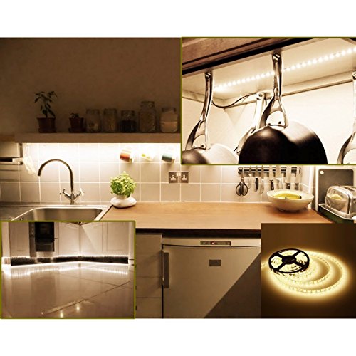 MAIKAIRUI Flexible Led -Streifen, 5M 300LED 60SMD/M 5050 LED Leiste Strip Streif Wasserdicht (Warm Weiß) - 4
