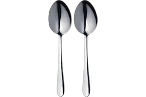 MasterClass Duo of Stainless Steel Serving Spoons, 2-Piece Spoon Set for Buffets, Dinner Parties and Family Meals - Silver