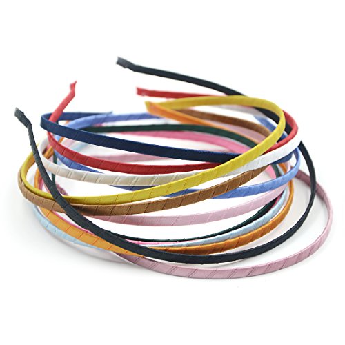 Angelakerry 5 mm cinta de raso envuelto Metal diadema elástica mayorista DIY 50pcs Mix Color