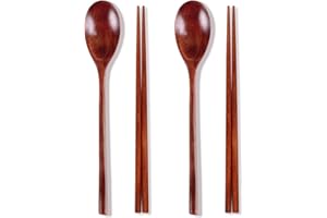 Ecloud Shop® Woden Cucchiaio Bacchette Set di Allenamento per stoviglie Combinazioni 2PCS