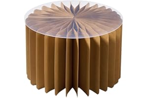 KLOCKE DEKORATIONSBEDARF Faltbare Papiersäule - Dekosäule - Vielseitig Einsetzbar als Beistelltisch, Sockel oder Blumenhocker -Platzsparend & Leicht - Ideal für Wohnzimmer, Flur & Events (natur, Ø30 H 20 cm)