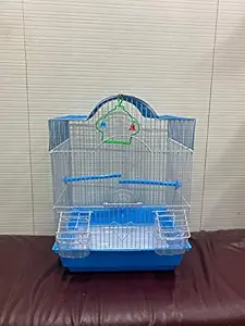 Bird cage for Budgies,Finches,Love Birds,Cuttlefish BoneHolder,Cuttlefish Bone,2perch,2Cups,Swing (13 x 10.5 x 18 Inches )-Central Fish Aquarium (Colors May Vary) (C15)