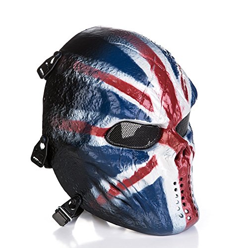 Ecloud Shop® Schädel-Skelett Full Face Schutzmaske für CS Spiel Ritter