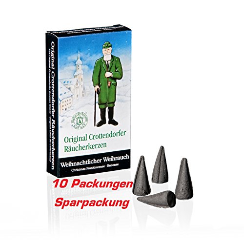 Original Crottendorfer Räucherkerzen 10x 24 ST Weihnachtlicher Weihrauch