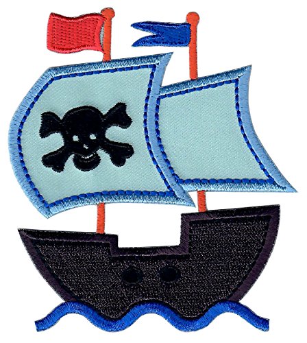 PatchMommy Patch Aufnaeher Applikation Aufbuegler, Piratenschiff - fuer Kinder Baby