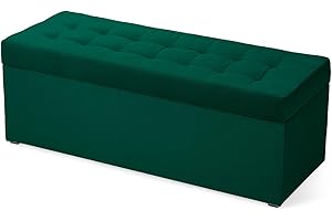 MG Design Polsterhocker 45 x 120 cm Grün mit Stauraum (ca. 140 L), bis 300 kg belastbar, ohne Montage & leicht zu reinigen, angenehm matt mit feiner Struktur – für Wohnzimmer, Schlafzimmer & Flur