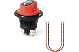 Jtron batterieschalter trennschalter motorrad an-aus batterieschalter 12v mini mit 8AWG Kabel 50CM für Marine Boat Caravan Car Vehicles Yacht Bus (100A)