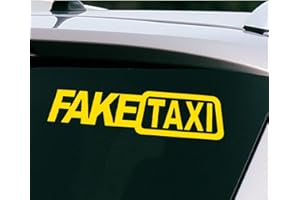 EDVOYNLM Lustige FAKE TAXI Auto Aufkleber Selbstklebend Vinyl Universal Für Becher Windows Autos LKW 2 Stück