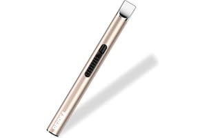 REIDEA Electric USB Windproof Flameless Rechargeable Lighter, Made of Durable Zinc-alloy with Safety Protector Button for Home, Kitchen, Candle, Fireworks USB Cable Included Champagne Gold OT1060