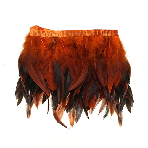 KING DO WAY 100 Stück Hahnenfedern Flügelfedern Hahn Federn Pad Feather Schmuckfeder DIY 8 Farbe kaffee