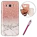 Produktbild Galaxy J5(2016) TPU Hülle,Galaxy J5(2016) Silikon Schutzhülle,Hpory Flexible TPU Silikon Schutzhülle Case Marmor Muster Ultra-Mince Ultra-Thin Crystal Clear Silicone Gel Handyhüllen Handy Gehäuse Hülle für Mädchen Frauen Ultradünnen Soft Silikon TPU Bumper Protector Back Case Anti-Staub Anti-Kratzer und Shockproof Telefon Tasche Handytasche Schutzhülle für Samsung Galaxy J5(2016) + 1 x Hpory Stylus-(Powder weißer Stein)