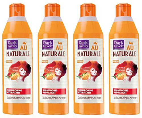 Dark & Lovely - Shampooing Hydratant au Naturale pour Cheveux Crépus, Frisés, Bouclés Naturels  à l'Huile de Mangue et Lait de Bambou - 250ml - Lot de 4