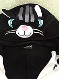 ABYED® Jumpsuit Tier Karton Fasching Halloween Kostüm Sleepsuit Cosplay Fleece-Overall Pyjama Schlafanzug Erwachsene Unisex Lounge,Erwachsene Größe S - für Höhe 150-158cm Schwarze Katze -