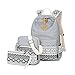 Produktbild 3 Teile Set Fashion Damen Canvas Groß Schulrucksack + Schultertasche + Mäppchen-grau