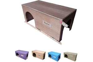 Hop Inn Guinea Pig House Hideaway Wooden (Lt Oak) - 40 cm L x 20 cm W x 18.5 cm H - Readymade - Won't tip over - All Weather Pet Friendly Exterior Treatment