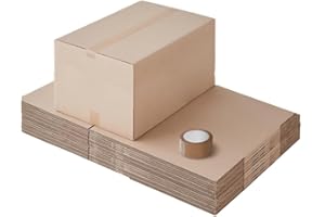 Pack and Move - Lot 20 cartons déménagement seconde main - 57 x 39 x 34 cm - Cartons réemployés - Seconde vie - 1 adhésif