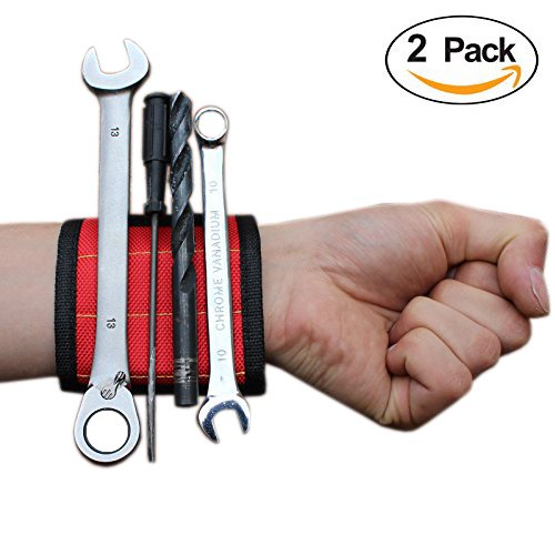 2 Stuck Magnetisches Armband Von Belle Vous – Starke N35 Magnete Fur Werkzeuge halten, Schrauben, Nagel, Schrauben, Bohrer – Beste Werkzeughalter / Veranstalter, Beste Werkzeug Geschenk Fur DIY Heimwerker - 3