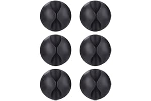 U-Horizon 6 clip per cavo X multi da scrivania a cavo di alimentazione, USB, cuffie, computer portatile TV a casa, ufficio, nero