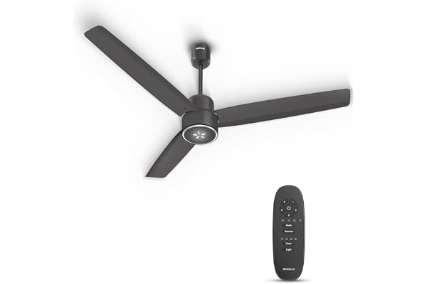 Havells FAB BLDC ULED Ceiling Fan 1200mm, 5 star, LED Speed Indicator, 380 RPM, Up to 65% Savings,Reverse Rotation,4 Speed Modes,Low Wattage 30W,Low Noise,Air Flow:225 CMM, 3 Year Warranty,Smoke Brown