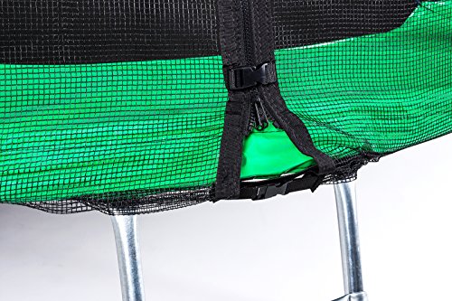 Hop-Sport Gartentrampolin 244, 305, 366, 430, 490 cm Komplettset inkl. Außennetz Leiter Wetterplane Bodenhaken Grün - 5
