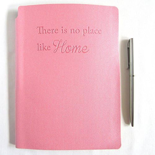 A5 A-Z Address Book & Pen Engraved "There is no place like home" Pink Soft Cover
