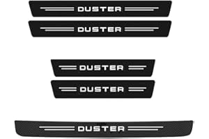 KBUYS 5 pièces autocollant de seuil de seuil de porte de voiture autocollant de protection de pare-chocs de coffre compatible avec Dacia DUSTER Logo Badge 2021 2020 2019 2018 2017 accessoires (Color : Whit