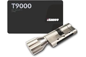 HEXIHER Cilindro de pomo con 5 llaves 30/40mm, Euro Cobre Cilindro Cerradura Cerradura de seguridad con barra de acero antirrotura y tuerca antirrobo para puerta exterior antirrobo, puerta interior