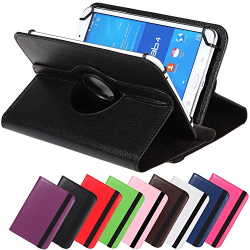 Universal Rotation Tasche für Tablet Modelle in 7, 8 oder 10 Zoll Größe Case Schutz Hülle Cover (10 Zoll, Schwarz)