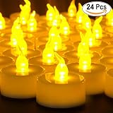 Aookey Flameless LED Tea Lights Velas, 24 Pcs Pequeñas velas parpadeantes...