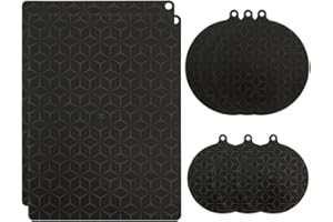 SKIKHN Induktionsschutzmatte,8 Stück Induktionskochfeld Schutzmatte,Herdabdeckung Induktionsfeld,Silikon Herdabdeckplatte,Induktionsmatte,Induktion Schutzmatte,Schwarz Abdeckplatte für Induktionsherd