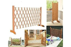 GREAT IDEAS BY POST Expanding Fence Garden Screen Trellis Style Expands to 6'2" Freestanding Wood