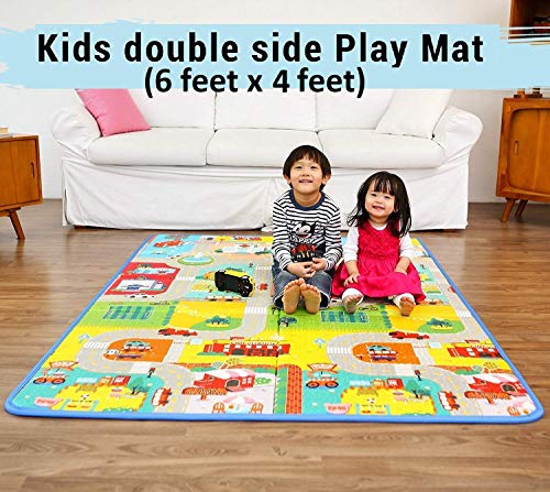 4square Double Sided Waterproof Double-Sided Child Activity Foam Floor Soft Kid Educational Gym Crawl Ocean Zoo Carpet Baby Play Mat, 120x180cm