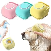 MADPET Pembe Şampuan Hazneli Kedi K&ouml;pek Yıkama Tarağı &ndash; Silikon Masajlı Evcil Hayvan Yıkama Fır&ccedil;ası &ndash; T&uuml;y Temizleme ve Banyo 