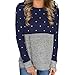 Produktbild TianWlio Langarmshirt Damen Bluse Frauen Dot Drucken Patchwork O Hals Langarm Sweatshirt Pullover Bluse
