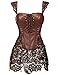 Produktbild Damen Gothic korsett für Damen sexy Bustier Korsett Kunstleder zum Clubwear Korsagenkleid Brown UK Size 20-22 5XL