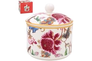 The Leonardo Collection Anthina Sucrier avec couvercle | Pot à sucre pour toutes les maisons et bureaux | Bol en céramique avec couvercle pour sucre, édulcorant ou autres collations