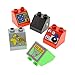 Produktbild 5 x Lego Duplo Bau Basic Dach Schräg Stein 45° 2x2 bedruckt Motiv Farbe zufällig gemischt z.B. rot gelb grau Monitor Telefon TV Schalttafel 6474