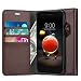 Produktbild Ferlinso LG K10 2018 Hülle, Elegantes Echtes Leder mit ID Kreditkarten-Slots Halter Flip Cover Stand Magnetic Closure Case für LG K10 2018 (Dunkelbraun)