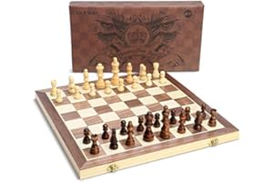 OUNUO Tablero Ajedrez Magnético 39 * 39CM, Juego de ajedrez de Rompecabezas Plegable y fácil de Llevar, Juego ajedrez para niños y Adultos, Juegos al Aire Libre o Regalos