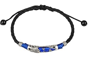 Ancient Tribe - Tobillera de piel ajustable, hecha a mano, color negro