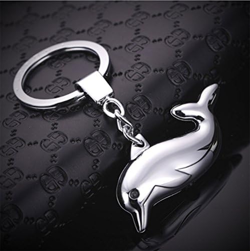 Morkka Key Chain Flashlight Zinc Alloy Car Keychain with 2 Modes LED Light Key Rings for Men Women dolphin Decorations Perfect Christmas Gifts