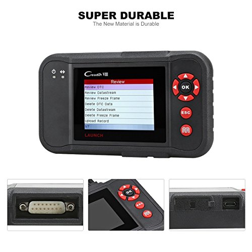 Launch X431 Creader Viii OBD2 Escáner Lector de código del vehículo Herramienta de exploración automática para ENG / AT / ABS / SRS / EPB / SAS / Servicio de aceite Restablecimiento de luz