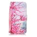 Produktbild Nancen Apple iPhone 6 / 6S (4,7 Zoll) Hülle Case Handyhülle Brieftasche Etui Lederhülle Schutzhülle Abdeckung Bookstyle Klappcase mit 2 Kartenslots 1 Wallet Tasche Handgelenk Seil Magnetverschluss Bracket-Funktion Full Silikon Weich Innenschale Gemaltes Muster [Rote Plum Blume]