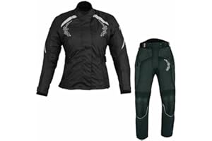 PROFIRST Waterproof Motorcycle 2 Piece Ladies Motorbike Suit Jacket, Trouser with Minder Boots for women ladies Suit in Corduroy Fabric with CE Approved Armours.