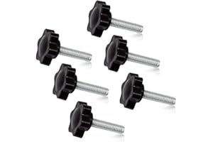 SPEEDWOX 6 szt. gałka zaciskowa M6 x 25 śliwkowe pokrętła ręczne w kształcie sześciokątnym radełkowane kciuki śruba uchwyt zaciskowy gwint metryczny