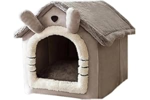 ZENTAURUS CASA para Gatos - CASA Perro - CASITA Interior para Perro - Cama INCLUIDA EN LA Cueva para Perros Y Gato - CASETA Interior para Perros (Gris, L: 45X45X40 (<4kg))
