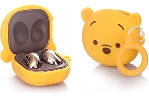 Etui do Samsung Galaxy Buds2 Pro (2022), Galaxy Buds 2 (2021), Galaxy Buds Pro (2021), Galaxy Buds Live (2020), silikonowe etui XMBYGY z brelokiem do słuchawek Galaxy Buds (Winnie)