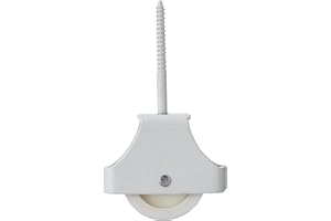 Merriway BH02877 Single Wheel Screw In Pulley - White