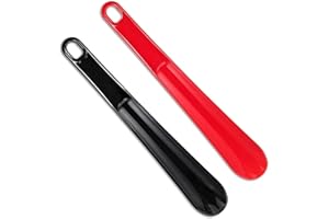 RGEVGER 2 Pcs Shoe Horn, Shoe Horn Long Handled with Comfort Grip and Hanging Holes, Flexible Strong Plastic, Easy to Carry Easy Slip-on Toolor, for Lazy Men Women the Elderly Kids Disabled